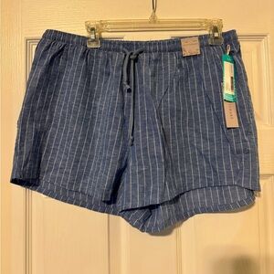 Women's Striped Shorts - Blue